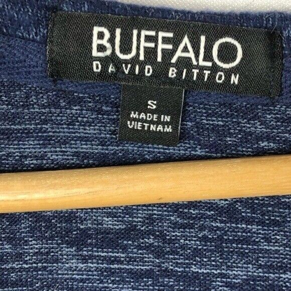 Buffalo David Bitton Heather Navy Comfy Raglan Long Sleeve Top S - Picture 4 of 4